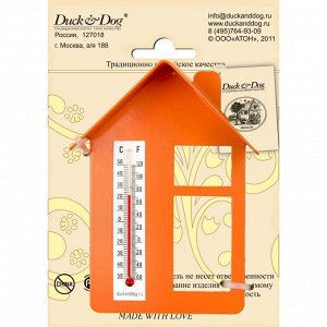 Термометр Термометр "Домик" (с крышей и окном) оранжевый 150х105х40. Изготовлены из стали, антикоррозийная обработка и прочное покрытие порошковой итальянской краской позволяет использовать их и дома,