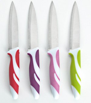 Нож кухонный с разноцветной ручкой для фруктов
