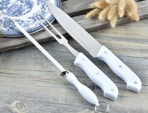 Набор для барбекю: нож+вилка+мусат