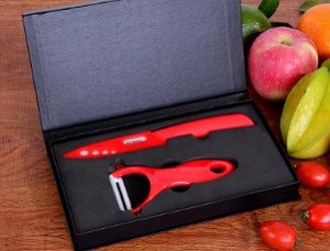Набор керамических ножей: нож для фруктов с чехлом+пиллер