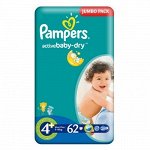 PAMPERS Подгузники Active Baby-Dry Maxi Plus (9-16 кг) Упаковка 62