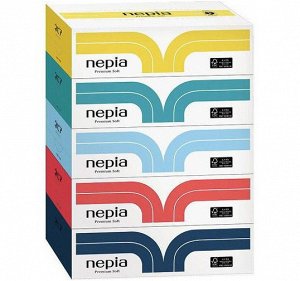 NEPIA Салфетки бумажные, Premium Soft, спайка 5*180 шт.