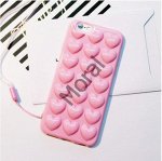 чехол для iphone сердечки розовый