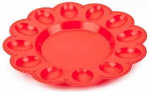 Тарелка Тарелка для яиц РОЗА. Универсальное изделие из высококачественного пластика, несомненно, станет изюминкой праздничной сервировки: пространство в центре может быть использовано для холодных зак