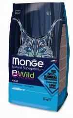 Monge Cat BWild LOW GRAIN низкозерновой корм из анчоуса для взрослых кошек 1,5 кг