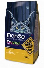 Monge Cat BWild LOW GRAIN низкозерновой корм из мяса зайца для взрослых кошек 1,5 кг