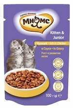 Мнямс паучи для котят с курицей 100 г в соусе, рост и развитие котят