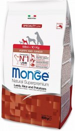 Monge Dog Speciality Puppy&amp;Junior корм для щенков всех пород ягненок с рисом 800г