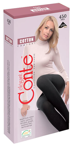 Cotton 450 колготки (Conte)  из хлопка с лайкрой, 3D