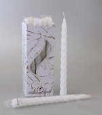 Свеча витая белая 24,5*2,3 см (время горения 5 часов)