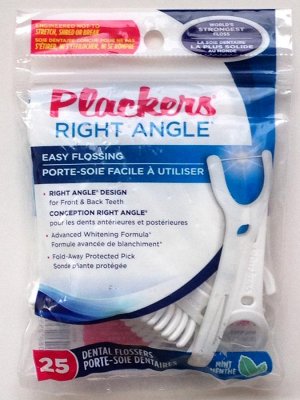 Plackers зубочистки с нитью для зубов c ментолом(25шт)