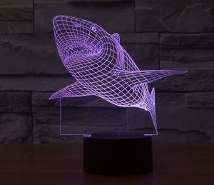 3D светильник-ночник Акула станет украшением любого интерьера
