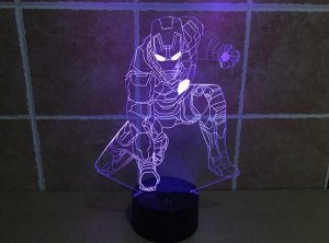 3D светильник-ночник Железный человек вид 4 станет украшением любого интерьера