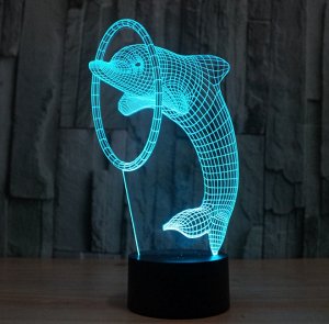 3D светильник-ночник Дельфин станет украшением любого интерьера