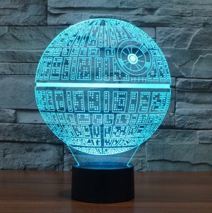 3D светильник-ночник Star Wars Death Star станет украшением любого интерьера