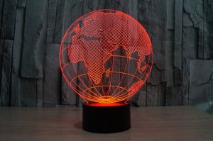 3D светильник-ночник Земной шар вид 2 станет украшением любого интерьера