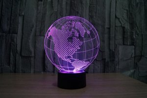 3D светильник-ночник Земной шар вид 1 станет украшением любого интерьера
