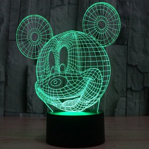 3D светильник-ночник Микки станет украшением любого интерьера