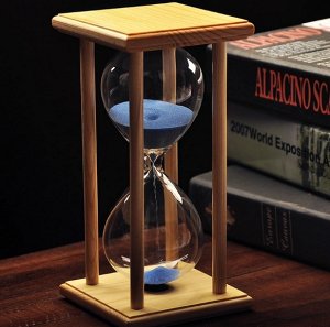 Песочные часы с деревянной подставкой 30 минут