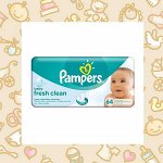PAMPERS Детские влажные салфетки Fresh Clean Сменный блок 64 ПрепакКороб