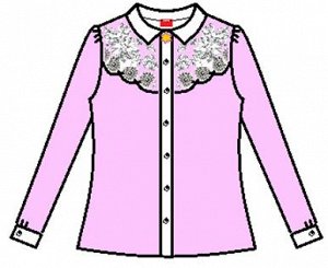 Блузка розовый длинный рукав