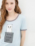 Printed T-Shirt Blue