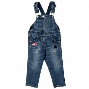 Полукомбинезон детский текстильный джинсовый для девочек