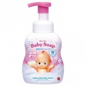 Детская пенка "2 в 1" для мытья волос и тела с первых дней жизни с ароматом детского мыла ("Без слёз")  "Kewpie" (помпа 400 мл)