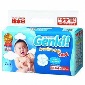"Genki" детские подгузники 0-5 кг (NB) 44 шт