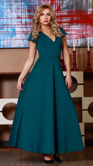 платье "Августа" 68216 водолаз т.зеленый