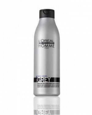 Loreal Professional Homme Grey Shampoo Шампунь-нейтрализатор желтизны для седых волос с пепельным оттенком, 250мл