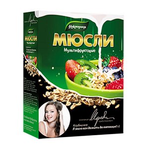 МЮСЛИ В КОРОБКЕ Мультифруктовые 400гр 400гр