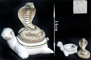 Шкатулка  Змея и черепаха  14см. в под.уп.(х24) Фарфор  Фарфор