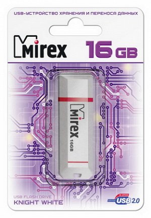 USB2.0 FlashDrives16Gb Mirex KNIGHT WHITE