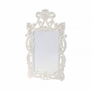 LA 38- White Зеркало резное с геральдическими лилиями белое 70х3х122