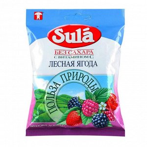 Леденцы Sula с витамином С без сахара Лесная ягода пак. 60г