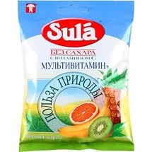 Леденцы Sula с витамином С без сахара Мультивитаминные пак. 60г