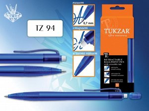 Tukzar Авторучка шариковая со стираемыми чернилами с ластиком (прозрачный синий корпус) арт.TZ 94