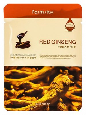 Farmstay Маска-салфетка с экстрактом женьшеня Red Ginseng