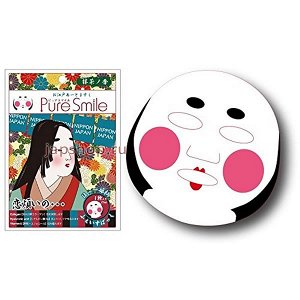 037576 "PURE SMILE" "Art Mask" Концентрированная увлажняющая маска для лица с экстрактом зеленого чая, с коллагеном, гиалуроновой кислотой и витамином Е, с рисунком (японская принцесса), 27 мл 1/240