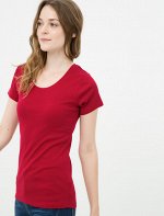 Scoop Neck T-Shirt Wine
