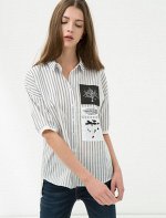 Printed Shirt Navy Striped