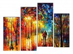 Картина модульная на холсте 95х120 Дождливая осень