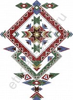 Блузка с воротом лодочка серая с рисунком «Орнамент. Мексика