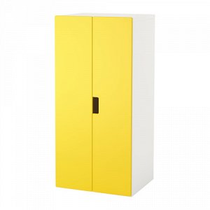 СТУВА Комбинация для хранения с дверцами, белый, желтый