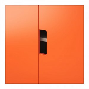 СТУВА Комб для хран с дверц/ящ, белый, оранжевый