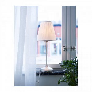 IKEA ОРСТИД Лампа настольная, никелированный, белый