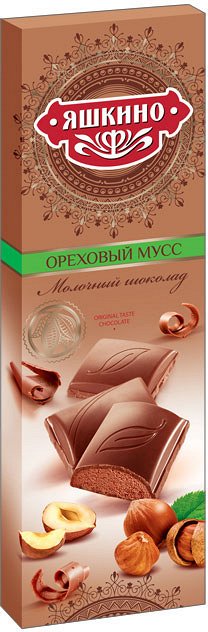 Шоколад мол. Яшкино тертый лесн.орех начинка 96г