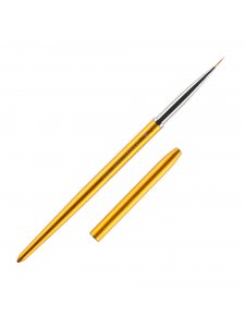 Кисть для росписи ногтей золотистого цвета размер 00/3 (ворс:нейлон,ручка с металу,акрилу)