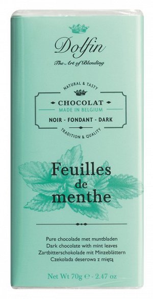Chocolat noir aux feuilles de menthe